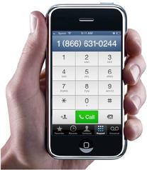 Smart phone pictured with number of United Labor Credit Union's touchtone teller access